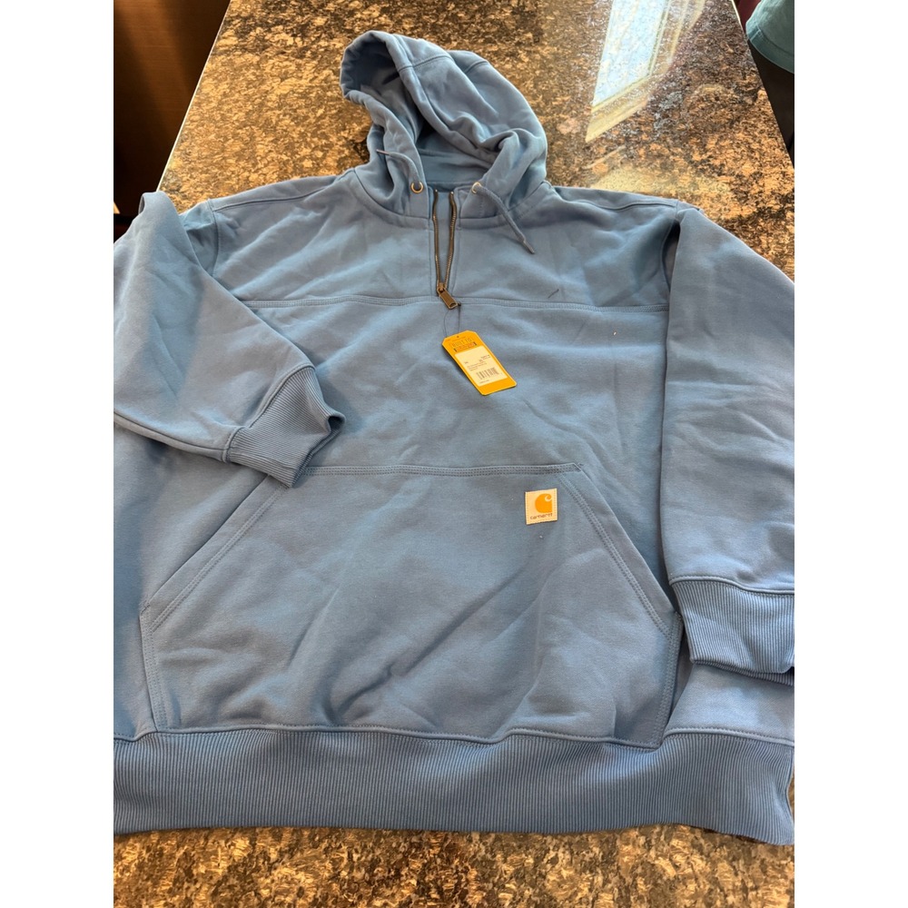 Carhartt Rain Defender Heavyweight Quarter-Zip Hoodie‎ Blue 100617-H04 Mens 2XL